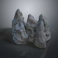 Wooden Stone Decorative Rock Ornaments Three Pieces With Natural Rough Textured Surfaces